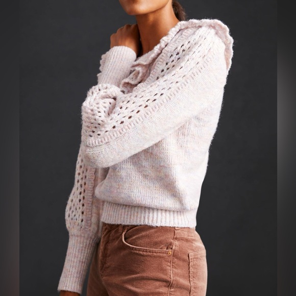 New LoveShackFancy x Free People Luellan XS Pink Purple Soft Knit Pullover - Picture 5 of 13